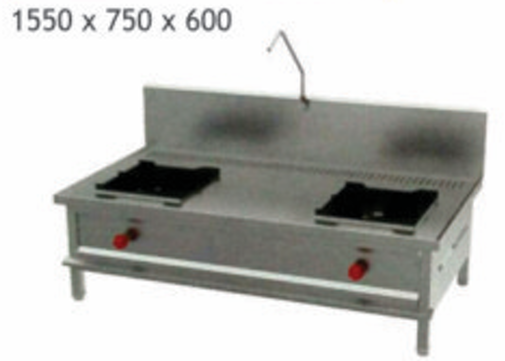 Two Burner Range With Water Tap And Drainage System